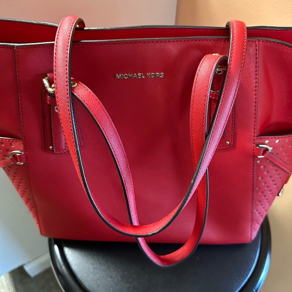 NWOT Michael Kors Scarlet Red Tote Bag - Picture 13 of 13